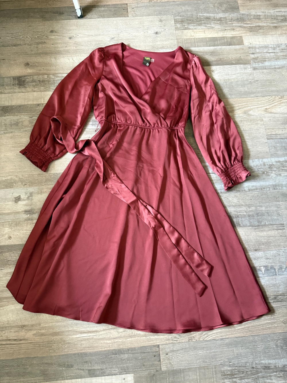 Taylor Satin Wrap Dress in Dusty Rose size 8